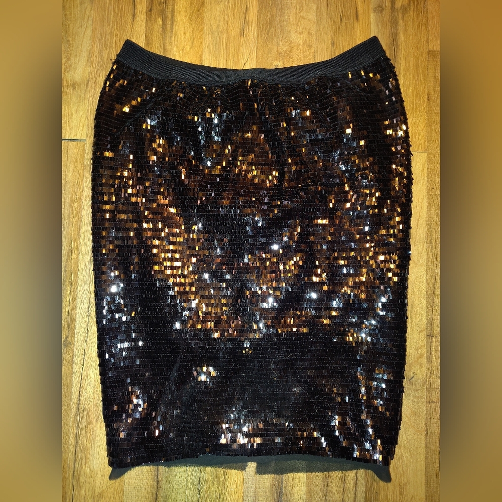 Elegant Black Sequin Skirt